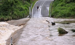 The Coomera river across Clagiraba Road on the Gold Coast on 2 January 2024. 