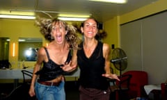 Donna Simpson and Vikki Thorn in Australia the moment they were told Bob Dylan had invited the Waifs to be the support act for his 2003 US tour.