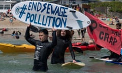 Protesters from campaign group Surfers Against Sewage
