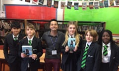 Taran Matharu and children from Depford Green school