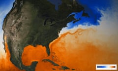 The Gulf Stream seen through sea surface temperature.