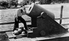 Deadly civil war chase … Buster Keaton in 1927’s The General.