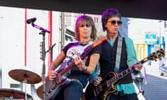 The Pretenders on the Park stage at Glastonbury festival with Dave Grohl and Johnny Marr.