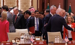 The G20 2023 New Delhi Summit - Day One<br>NEW DELHI, INDIA - SEPTEMBER 09: UK Prime Minister Rishi Sunak arrives for the opening session during the G20 Leaders' Summit on September 9, 2023 in New Delhi, Delhi. This 18th G20 Summit between 19 countries and the European Union, and now the African Union, is the first to be held in India and South Asia. India's Prime Minister, Narendra Modi, is the current G20 President and chairs the summit. (Photo by Dan Kitwood/Getty Images)