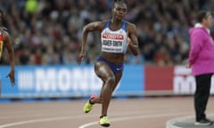 Dina Asher-Smith in the heats of the women’s 200m at the 2017 IAAF world championships in London.