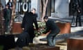 King Philippe lays a wreath during the inauguration of the memorial in Brussels