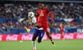 Jonathan David in action for Canada earlier this month against France.