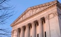 An exterior view of the US supreme court building in Washington DC.