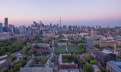 Panoramic View of Toronto Cityscape<br>Aerial view of University of Toronto against city skyline