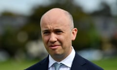 Head and shoulders of Matt Kean at an outdoor press conference