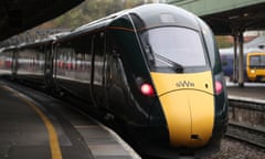 GWR train waiting on a platform at Bristol Temple Meads station in Bristol