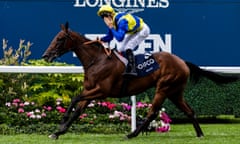 Goliath, ridden by jockey Christophe Soumillon, after winning the King George VI And Queen Elizabeth Stakes.