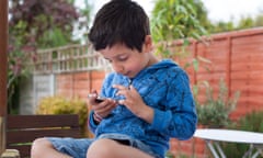Child using a mobile phone