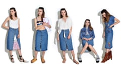 Five ways to wear a denim skirt