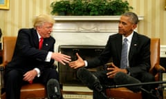 FILE PHOTO: Obama meets with Trump at the White House in Washington<br>FILE PHOTO: U.S. President Barack Obama meets with President-elect Donald Trump in the Oval Office of the White House in Washington November 10, 2016. REUTERS/Kevin Lamarque/File Photo