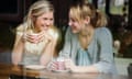 Two women having a cup of coffee in a cafe Sweden