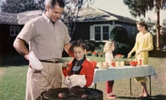 23406001<br>Father and Son Grilling Hamburgers