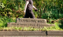 Travellers' rest stone by side of the road