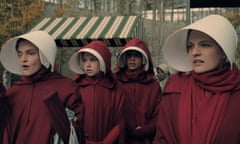 The Handmaid’s Tale -- Faithful -- Episode 105 -- Serena Joy makes Offred a surprising proposition. Offred remembers the unconventional beginnings of her relationship with her husband. Janine (Madeline Brewer), left and Offred (Elisabeth Moss), right, shown. (Photo by: George Kraychyk/Hulu)