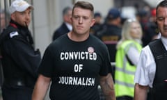 Tommy Robinson outside the Old Bailey