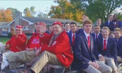 Local residents and students on a float during the Homecoming parade in Muncie, IN