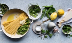 Give peas a chance: pasta with fresh spring greens, but not a dollop of pesto in sight.