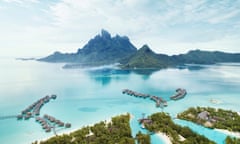 Bora Bora volcano and lagoon.<br>Aerial view of Bora Bora island, French Polynesia