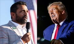 Kash Patel and Donald Trump. Patel says Trump would retaliate against the media if re-elected.