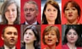 Shadow cabinet departures Heidi Alexander, Hilary Benn, Gloria De Piero, Kerry McCarthy, Ian Murray, Lucy Powell, Lilian Greenwood, and Seema Malhotra.