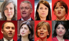 Shadow cabinet departures Heidi Alexander, Hilary Benn, Gloria De Piero, Kerry McCarthy, Ian Murray, Lucy Powell, Lilian Greenwood, and Seema Malhotra.