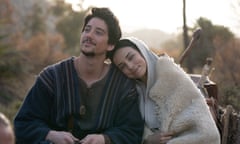Quite puckish … Milo Manheim (left) as Joseph and Fiona Palomo as Mary in Journey to Bethlehem.