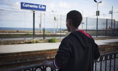 Migrants  rescued by Red Cross  durring crossing between Libya and Italy.
Catania. Italy.
Grabriel 14 years old from Eritrea.