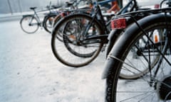 Bicycles in the snow, Tampere, Finland