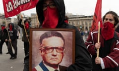 An image of Salvador Allende, who was deposed in the 1973 coup. ‘Problems with democracy can always be solved … and a coup d’état is never justifiable,’ Boric said on Monday.