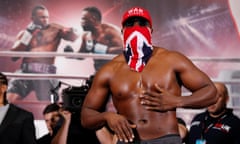 Derek Chisora showed off a leaner frame at the weigh-in before his heavyweight rematch with Dillian Whyte.