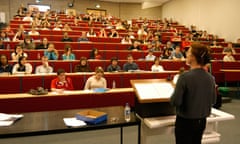 A woman teacher delivering a lecture in the Law department Aberystwyth university Wales UK<br>A3T3KG A woman teacher delivering a lecture in the Law department Aberystwyth university Wales UK