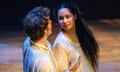 Madeleine Mantock as Agnes, with Tom Varey as William, in Hamnet.