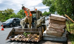 The working on the clean up effort in Lismore after the Northern NSW floods caused millions of dollars in damage. NSW, Australia.