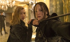 Natalie Dormer and Jennifer Lawrence in The Hunger Games: Mockingjay - Part 2