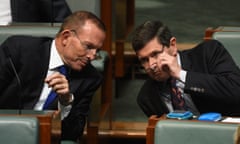 Tony Abbott and Kevin Andrews at question time