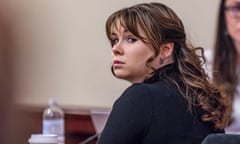 FILE - Hannah Gutierrez-Reed, the former armorer at the movie "Rust," listens to closing arguments in her trial at district court, Wednesday, March 6, 2024, in Santa Fe, N.M. Gutierrez-Reed has been incarcerated at a county jail ahead of a scheduled sentencing hearing, Monday, April 15, 2024, on a involuntary manslaughter conviction. (Luis Sánchez Saturno/Santa Fe New Mexican via AP, Pool, File)