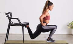 Split squat using a chair