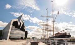 The Tall Ship Glenlee is moored outside Glasgow’s Riverside Museum.