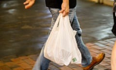 Shopper with plastic bag