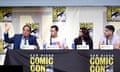 Comic-Con International 2016 - “Snowden” Panel<br>SAN DIEGO, CA - JULY 21: (L-R) Writer/director Oliver Stone, actors Joseph Gordon-Levitt, Shailene Woodley, and Zachary Quinto attend the “Snowden” panel during Comic-Con International 2016 at San Diego Convention Center on July 21, 2016 in San Diego, California. (Photo by Kevin Winter/Getty Images)