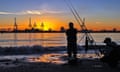 Anglers on the Wirral in Merseyside