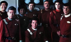 Captain James T Kirk and the crew in 1982 Star Trek film The Wrath of Khan