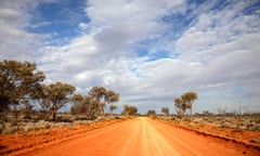 Red dirt road in outback Australia.<br>Red dirt road in outback South Australia.
