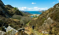 In the valley of the Bealach Sgairt Dea-uisge, on the Silver Walk, near Acharacle, Ardnamurchan Peninsula, Scotland.