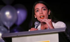 New York Democratic Congressional candidate Alexandria Ocasio-Cortez speaks to supporters, Tuesday, Nov. 6, 2018 in Queens the Queens borough of New York, after defeating Republican challenger Anthony Pappas in the race for the 14th Congressional district of New York. (AP Photo/Stephen Groves)